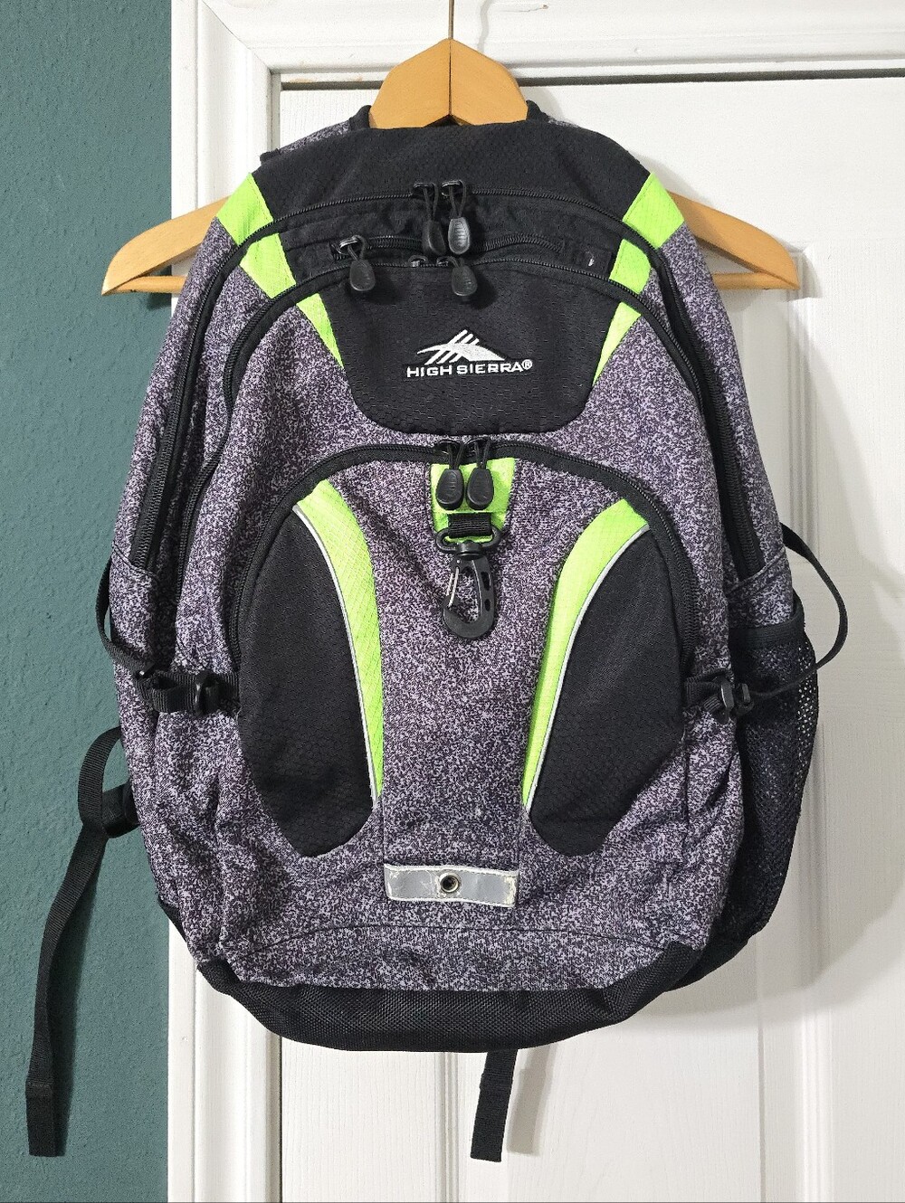 High Sierra Backpack Opie Lime Green Black Gray Laptop School Hiking Daypack